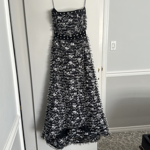 Prabal Gurung Fringe Chiffon Dress, Arielle charnas somethingnavy gown altered - Picture 2 of 15